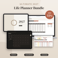 2027 Digital Planner Bundle, Budget Planner Spreadsheet, GoodNotes Planner, Google Sheets Budget, Wedding & Holiday Budget, Life Planner