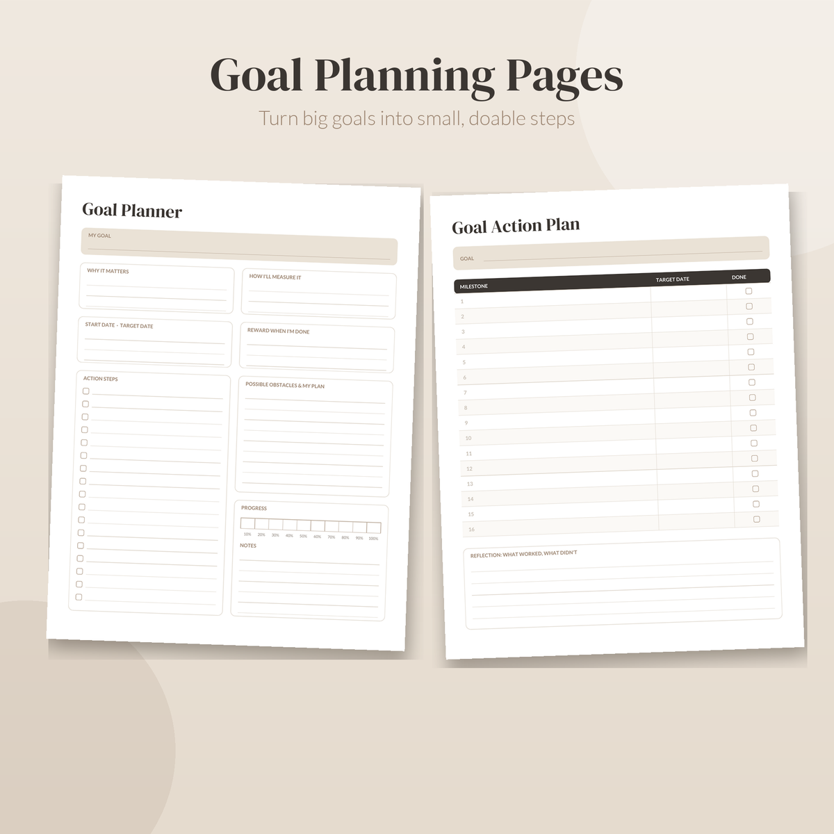 Habit Tracker Printable, Goal Planner, Undated Habit Tracker PDF, Digital Goal Setting GoodNotes, Monthly Habit Tracker, Letter A4
