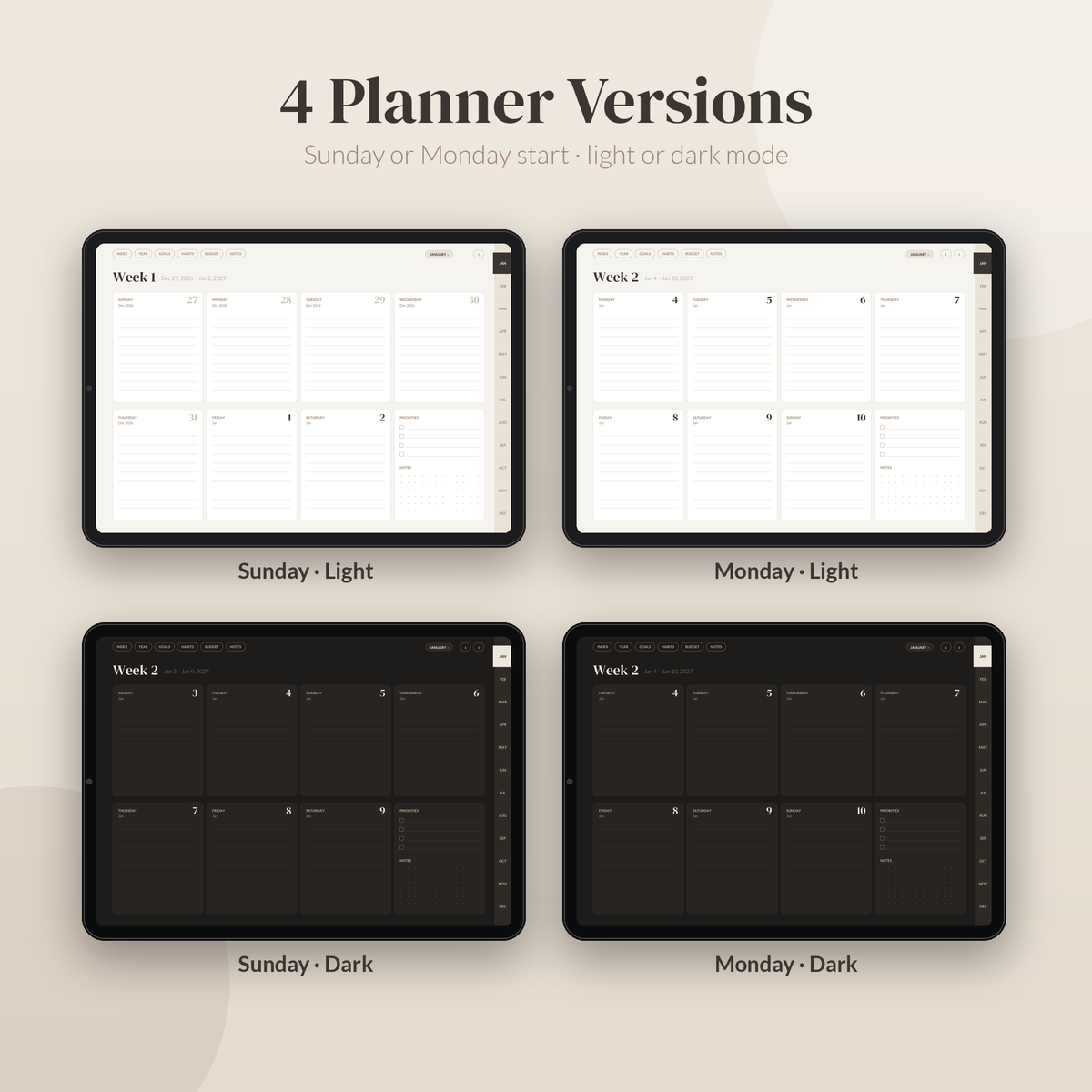 2027 Digital Planner Bundle, Budget Planner Spreadsheet, GoodNotes Planner, Google Sheets Budget, Wedding & Holiday Budget, Life Planner