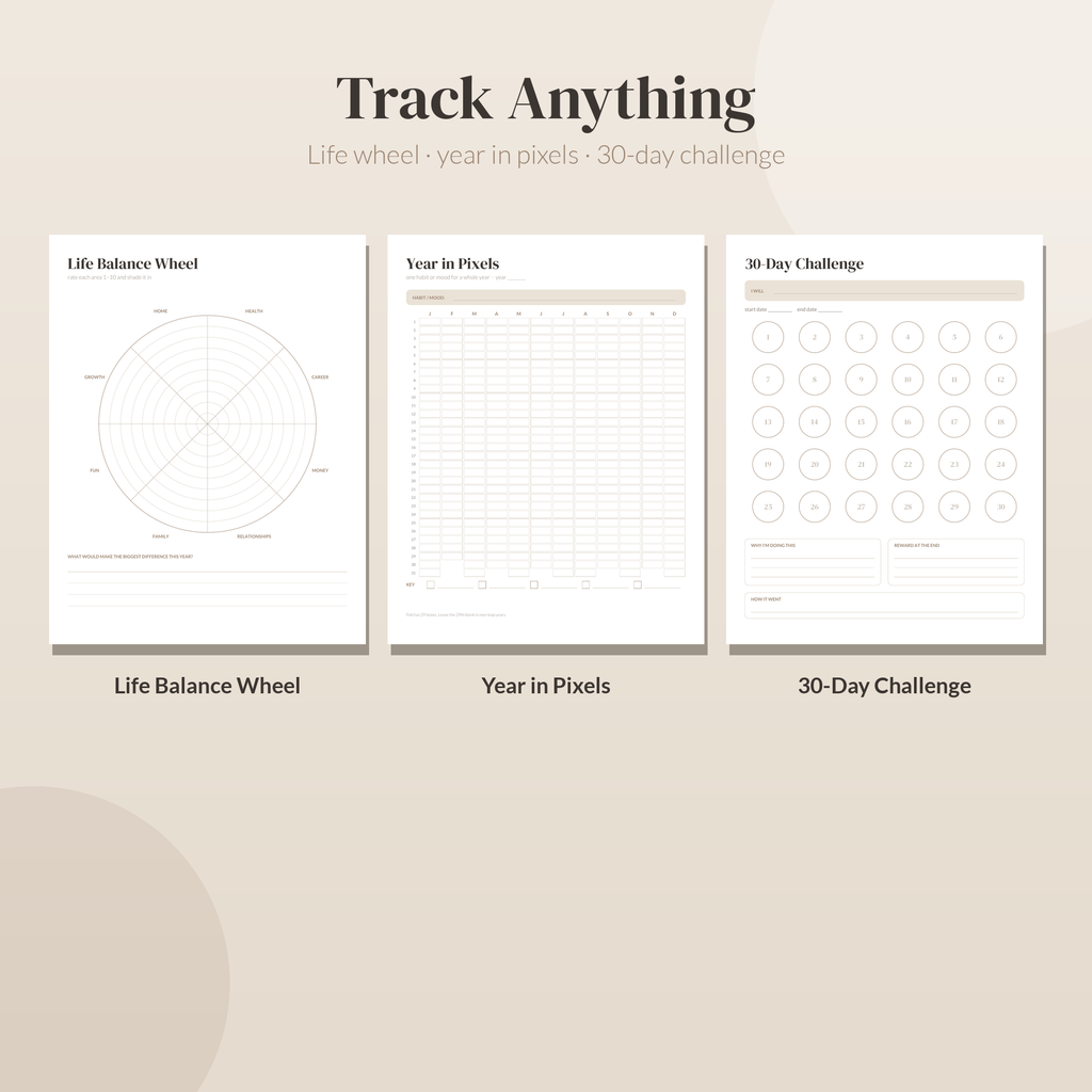 Habit Tracker Printable, Goal Planner, Undated Habit Tracker PDF, Digital Goal Setting GoodNotes, Monthly Habit Tracker, Letter A4