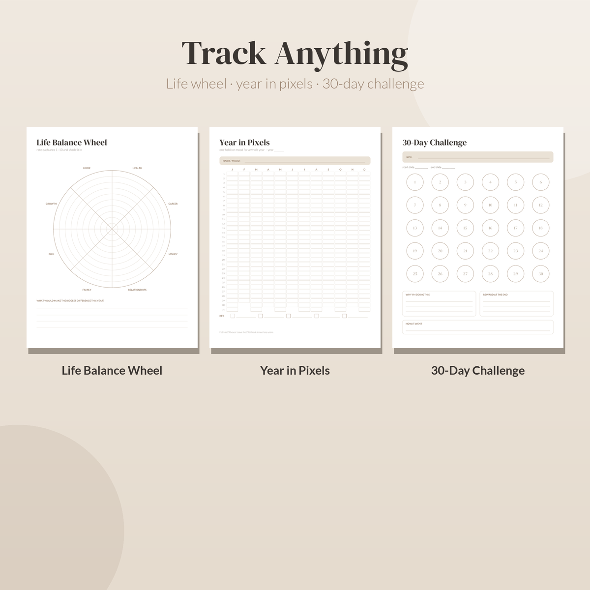 Habit Tracker Printable, Goal Planner, Undated Habit Tracker PDF, Digital Goal Setting GoodNotes, Monthly Habit Tracker, Letter A4
