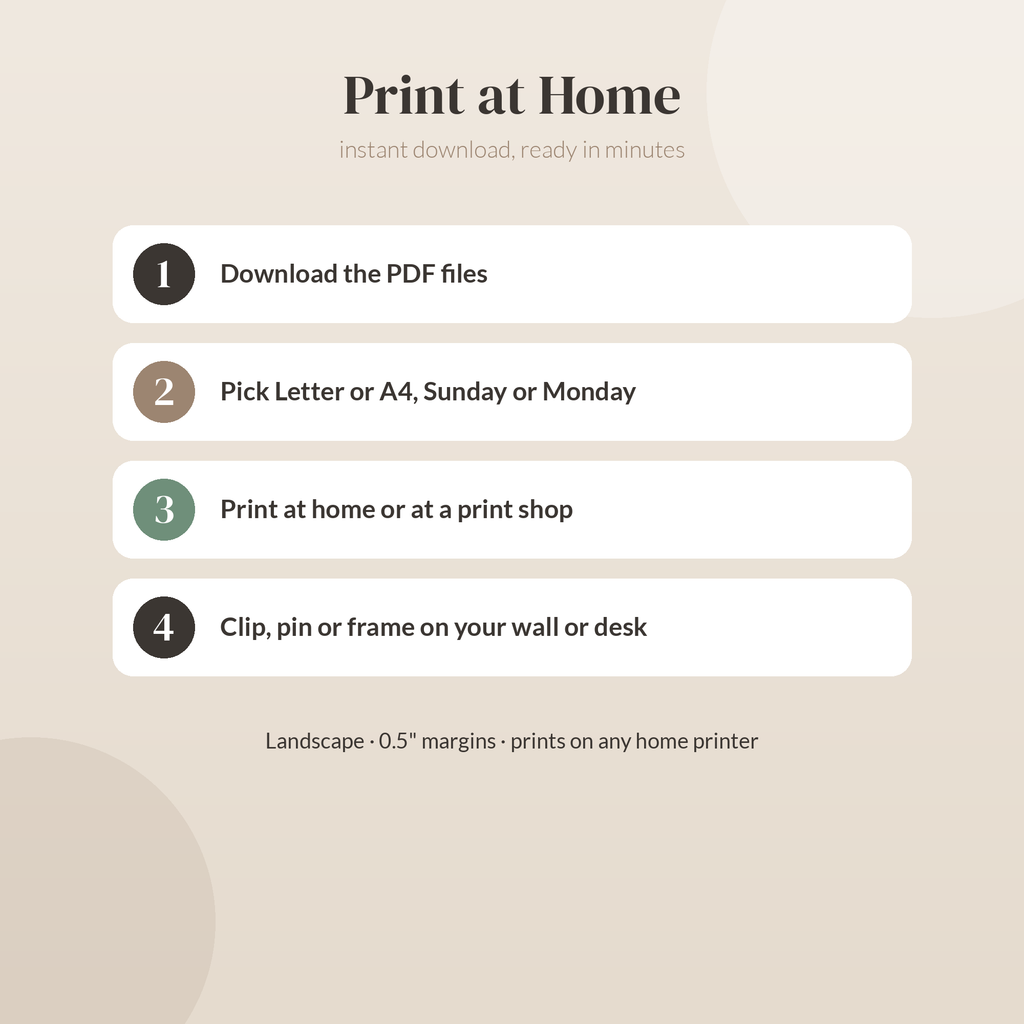 2027 Printable Calendar, Minimalist Wall Calendar 2027, Desk Calendar, Monthly Calendar PDF, US Letter A4, Sunday Monday Start, Neutral