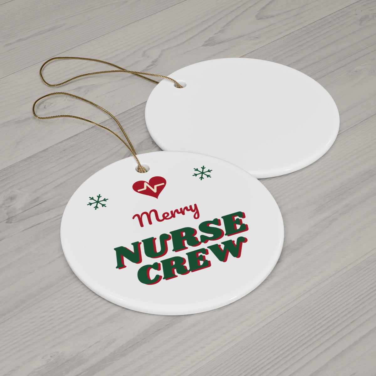 Merry Nurse Crew Christmas Ornament, Nurse Holiday Ornament, RN Christmas Gift, Nursing Team Matching Xmas Ornament
