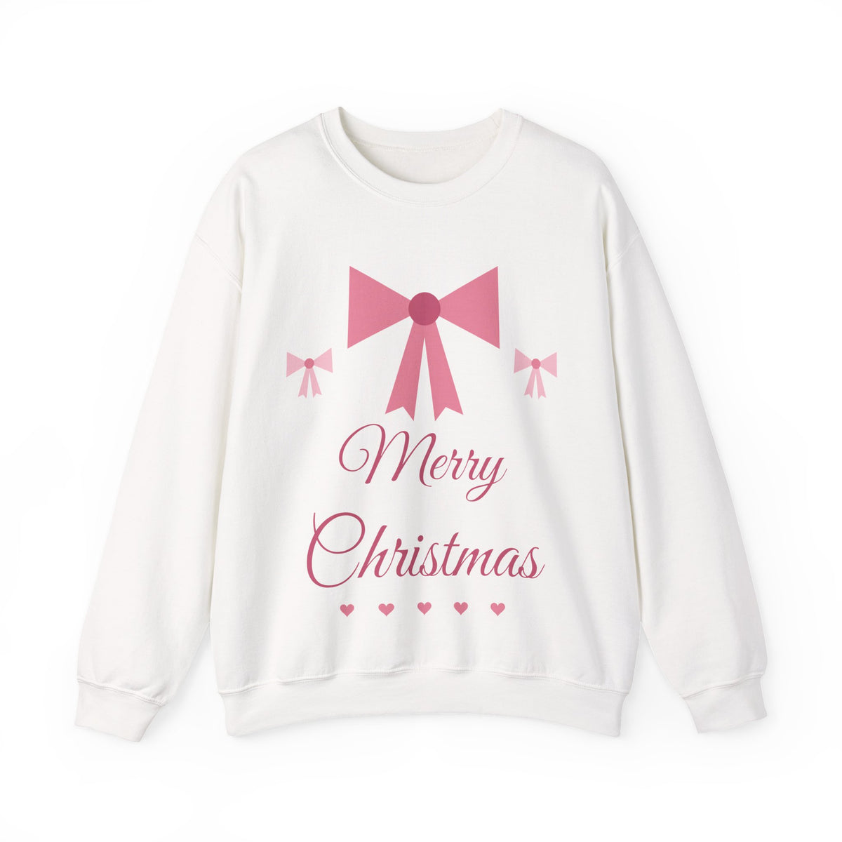 Coquette Bow Merry Christmas Sweatshirt, Pink Bow Holiday Crewneck, Girly Aesthetic Xmas Gift, Pink Christmas Mug