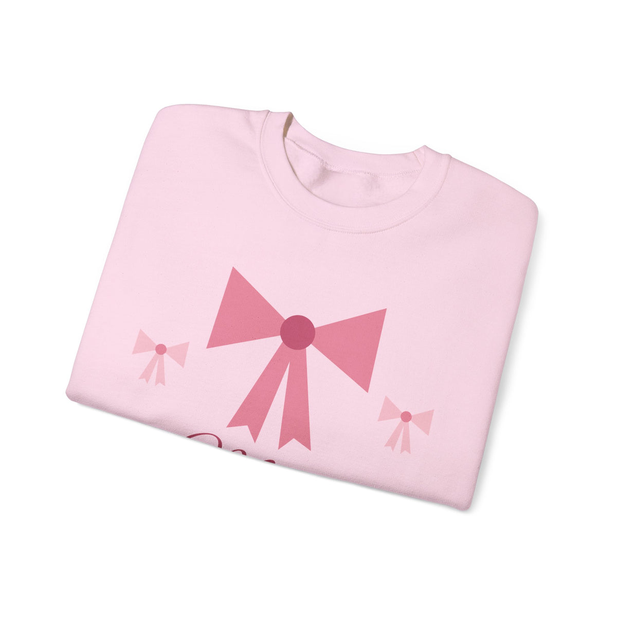 Coquette Bow Christmas pink bow sweatshirt design by Blackstar Creative, view 11