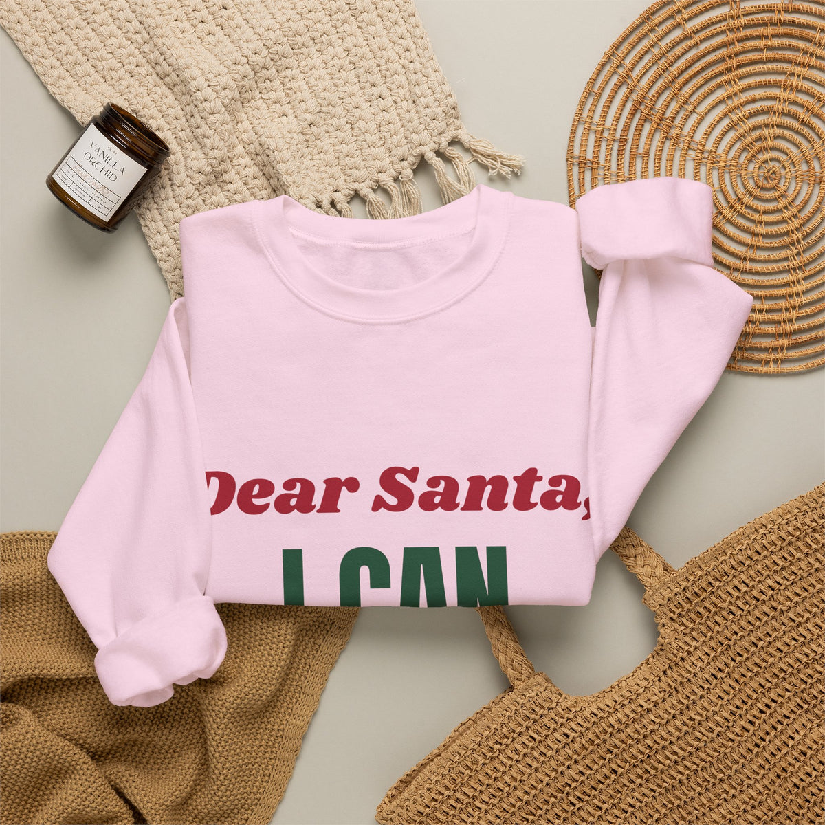 Dear Santa I Can Explain funny naughty list christmas sweatshirt design by Blackstar Creative, view 12