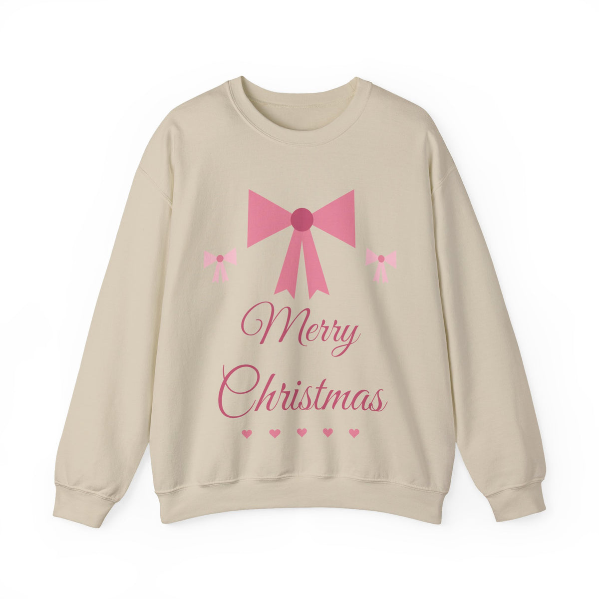 Coquette Bow Merry Christmas Sweatshirt, Pink Bow Holiday Crewneck, Girly Aesthetic Xmas Gift, Pink Christmas Mug