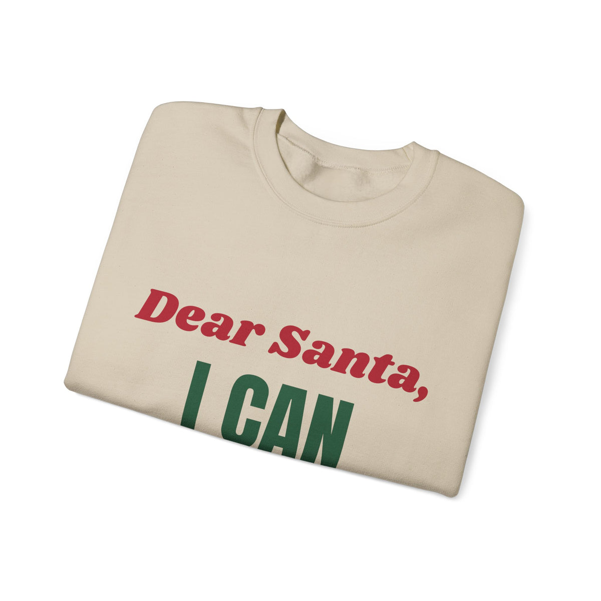 Dear Santa I Can Explain funny naughty list christmas sweatshirt design by Blackstar Creative, view 8