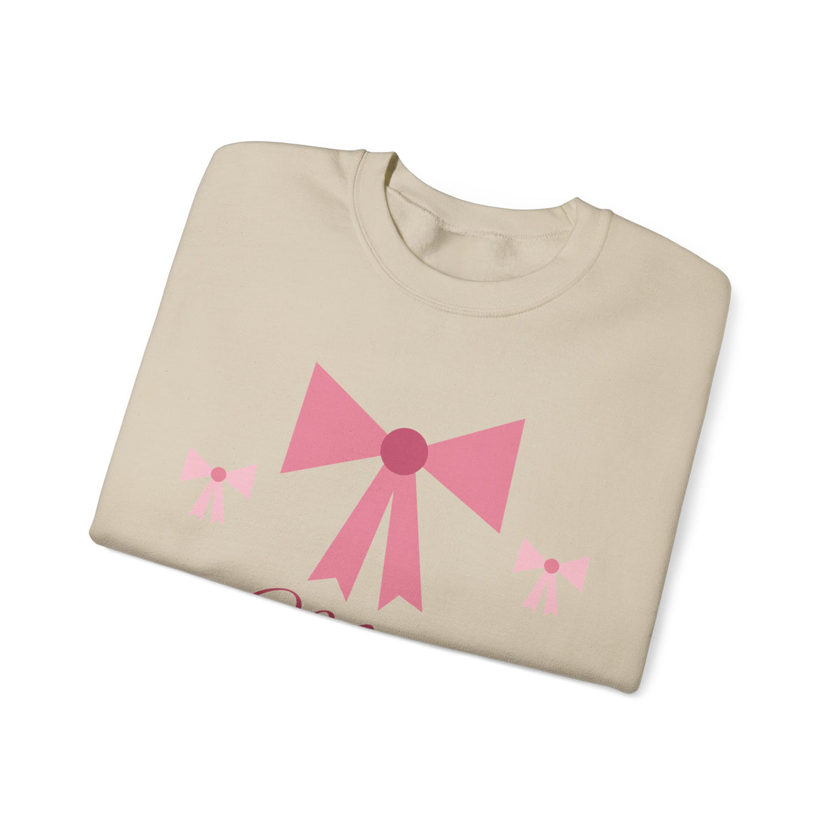 Coquette Bow Christmas pink bow sweatshirt design by Blackstar Creative, view 8