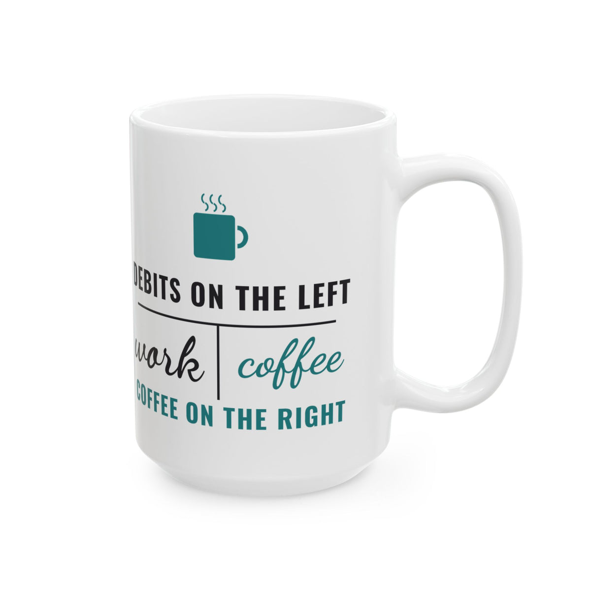 Debits on the Left Coffee on the Right Funny Accountant Mug, CPA Bookkeeper Coffee Cup, Tax Season Gift