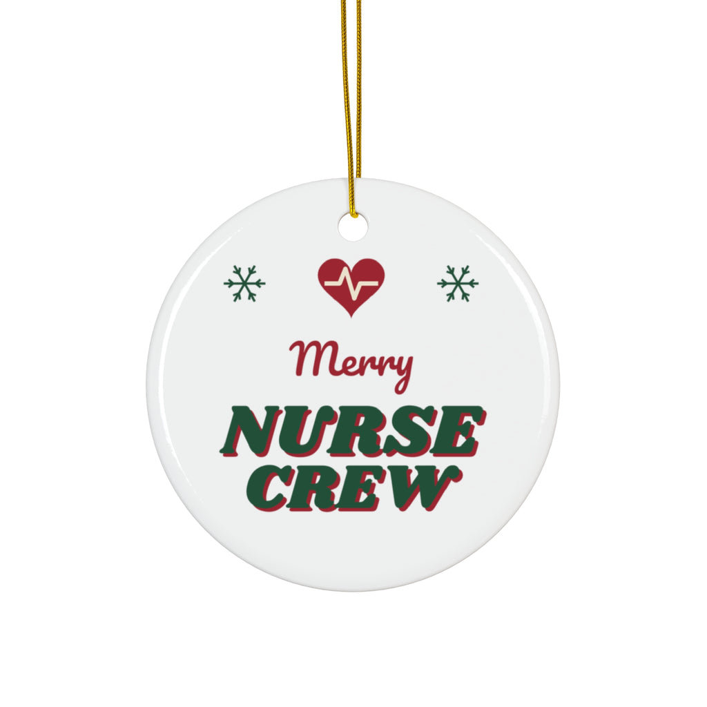 Merry Nurse Crew nurse christmas ornament design by Blackstar Creative