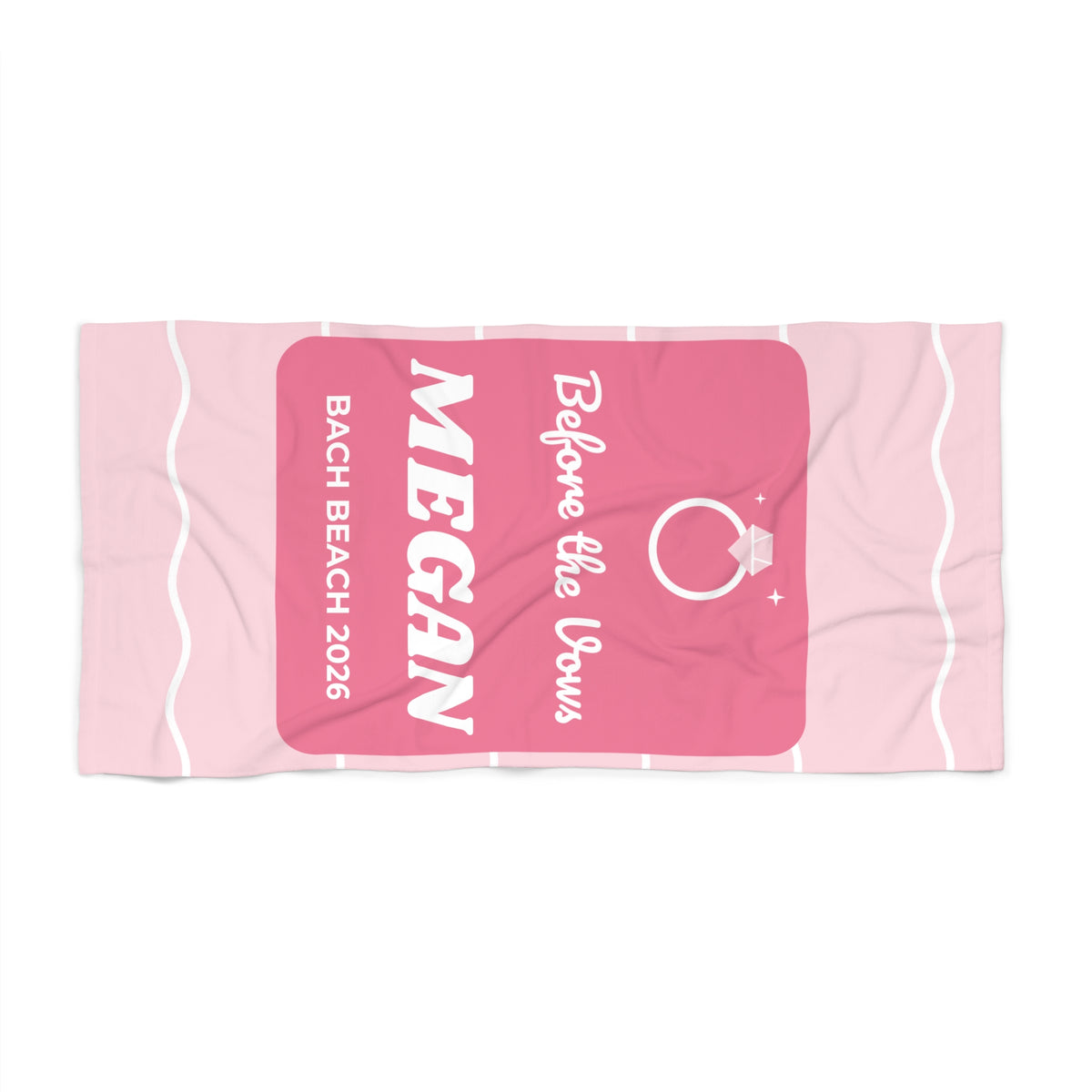 Personalized Bachelorette Beach Towel with Name, Before the Vows Bridal Party Towel, Custom Bach Trip Gift for Bride