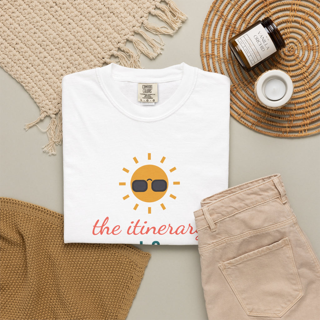 The Itinerary Is Sunshine Girls' Trip Shirt, Custom Destination & Year Beach Vacation Tee, Matching Weekend Shirts