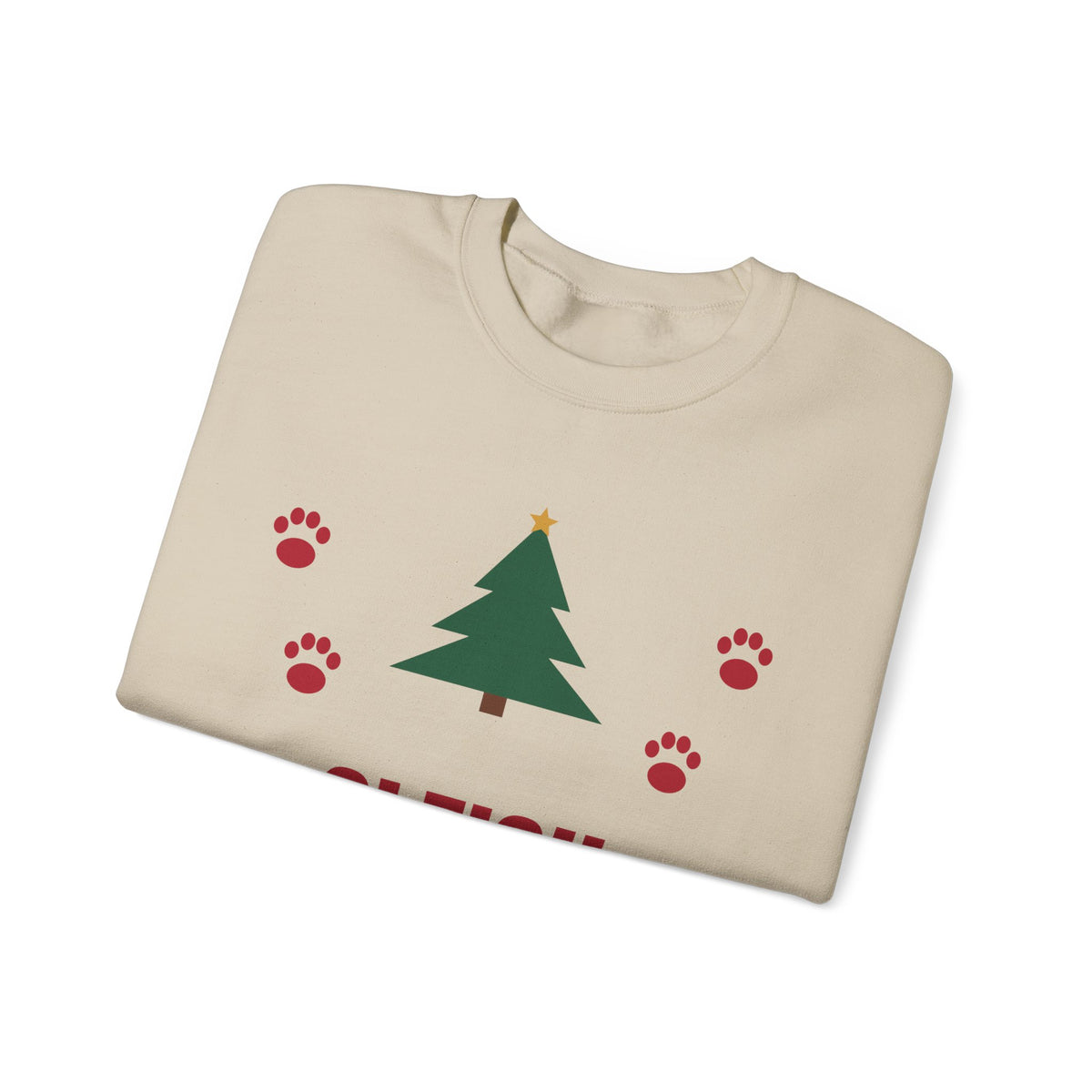 Sleigh All Day With My Dog dog lover paw print christmas sweatshirt design by Blackstar Creative, view 8