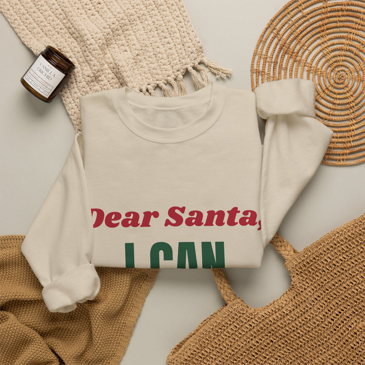 Dear Santa I Can Explain funny naughty list christmas sweatshirt design by Blackstar Creative, view 9