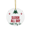 Sleigh All Day With My Dog dog lover paw print christmas ornament design by Blackstar Creative