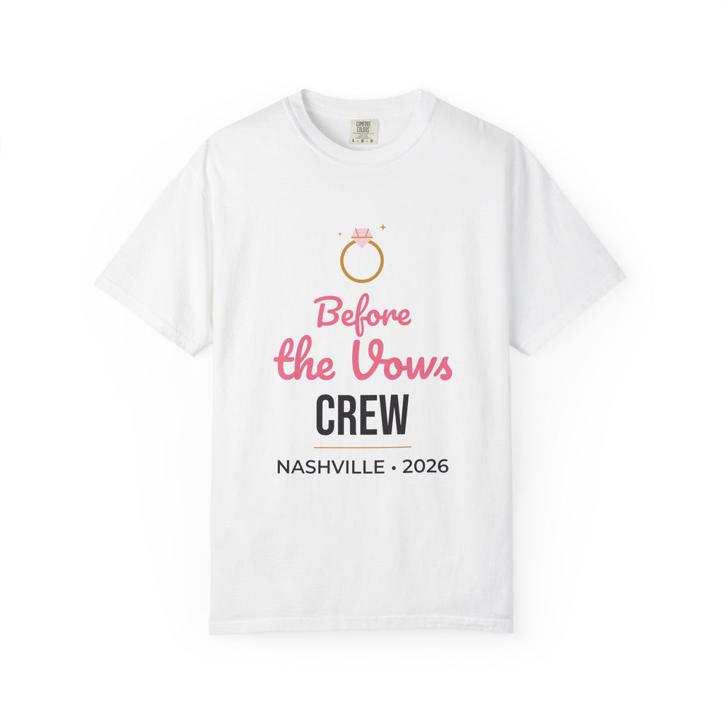Before the Vows Bachelorette Shirts, Custom City & Year Bach Party Tee, Bride and Crew Matching Comfort Colors Shirts