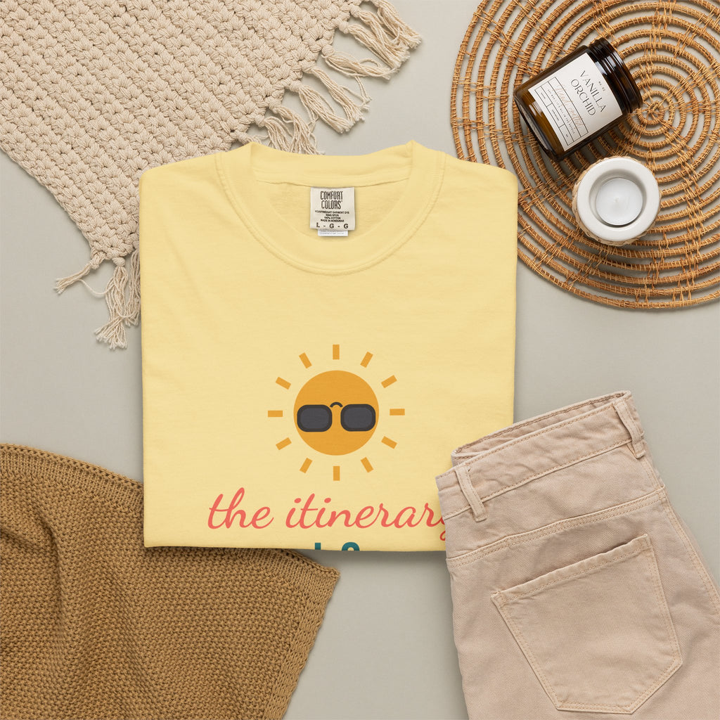 The Itinerary Is Sunshine Girls' Trip Shirt, Custom Destination & Year Beach Vacation Tee, Matching Weekend Shirts