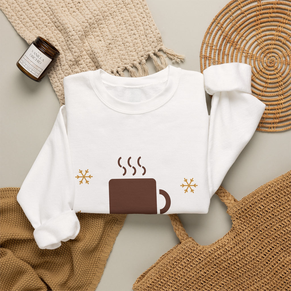 Cozy Season retro hot cocoa christmas sweatshirt design by Blackstar Creative, view 6