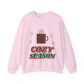 Cozy Season retro hot cocoa christmas sweatshirt design by Blackstar Creative, view 3