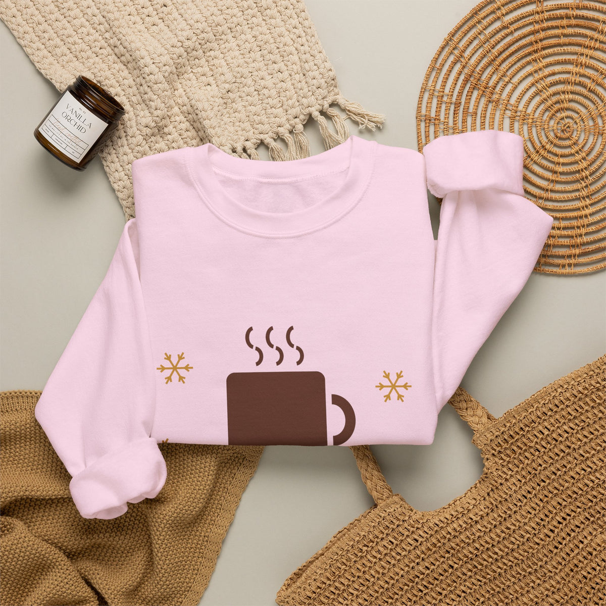 Cozy Season retro hot cocoa christmas sweatshirt design by Blackstar Creative, view 12