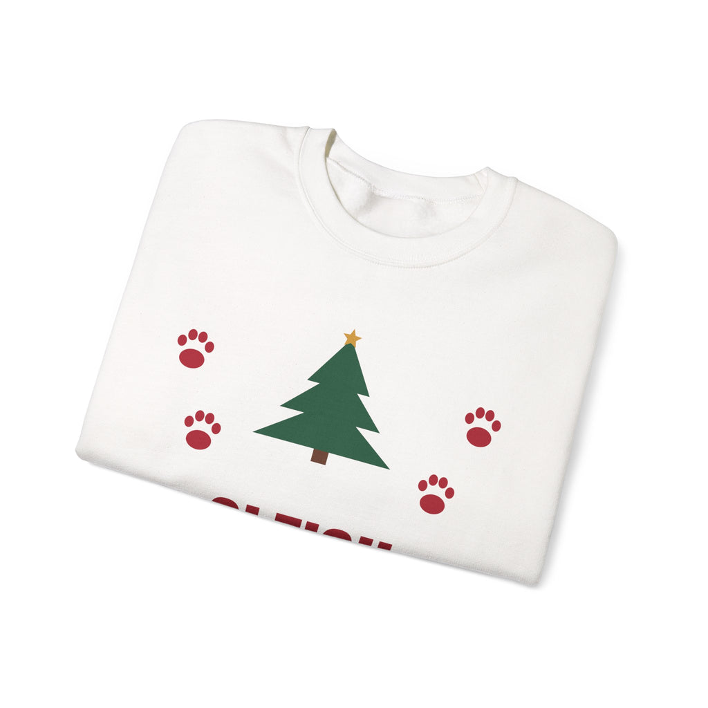 Sleigh All Day With My Dog dog lover paw print christmas sweatshirt design by Blackstar Creative, view 5