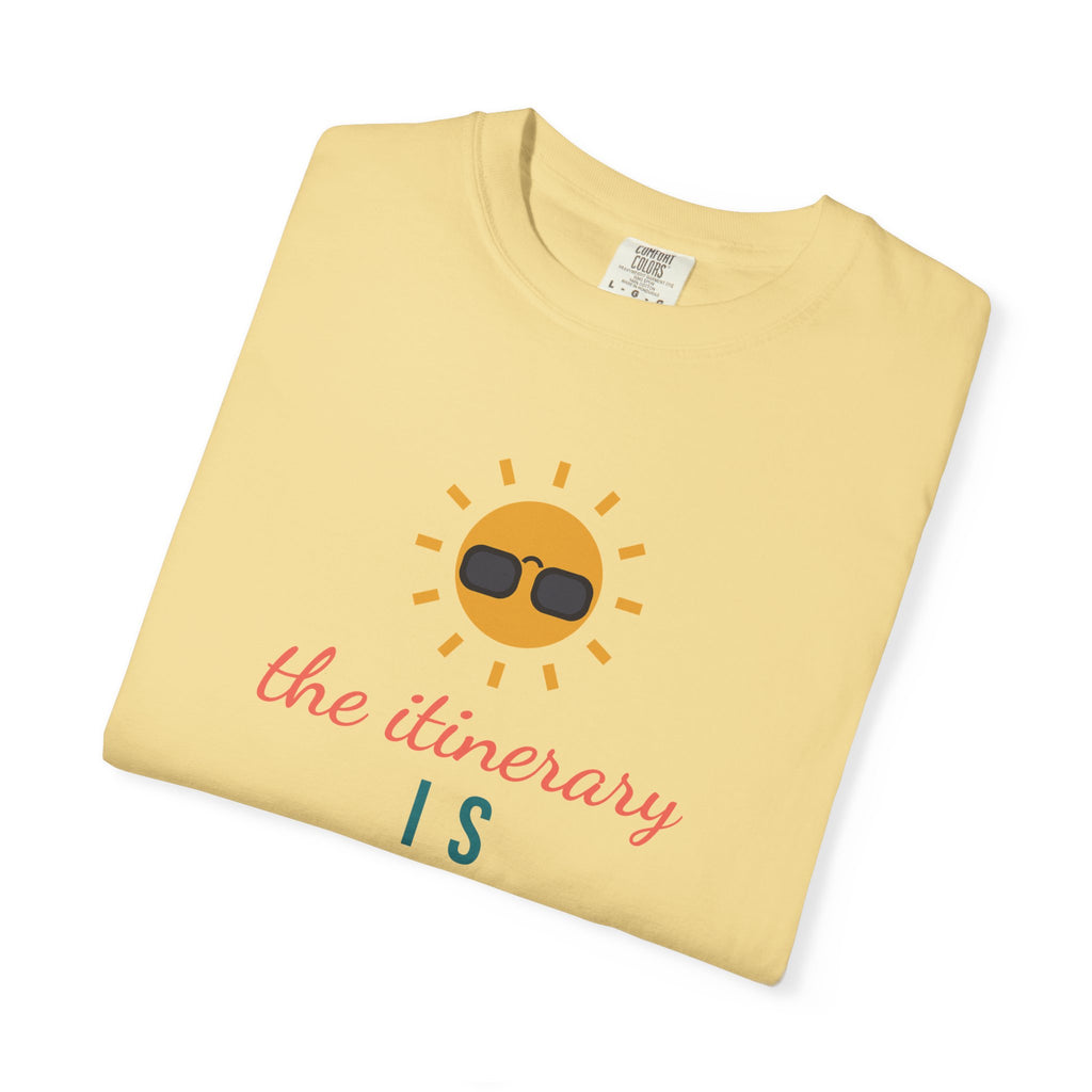 The Itinerary Is Sunshine Girls' Trip Shirt, Custom Destination & Year Beach Vacation Tee, Matching Weekend Shirts