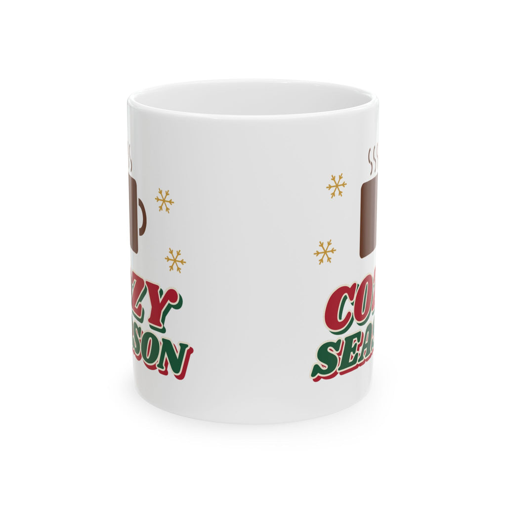 Cozy Season retro hot cocoa christmas mug design by Blackstar Creative