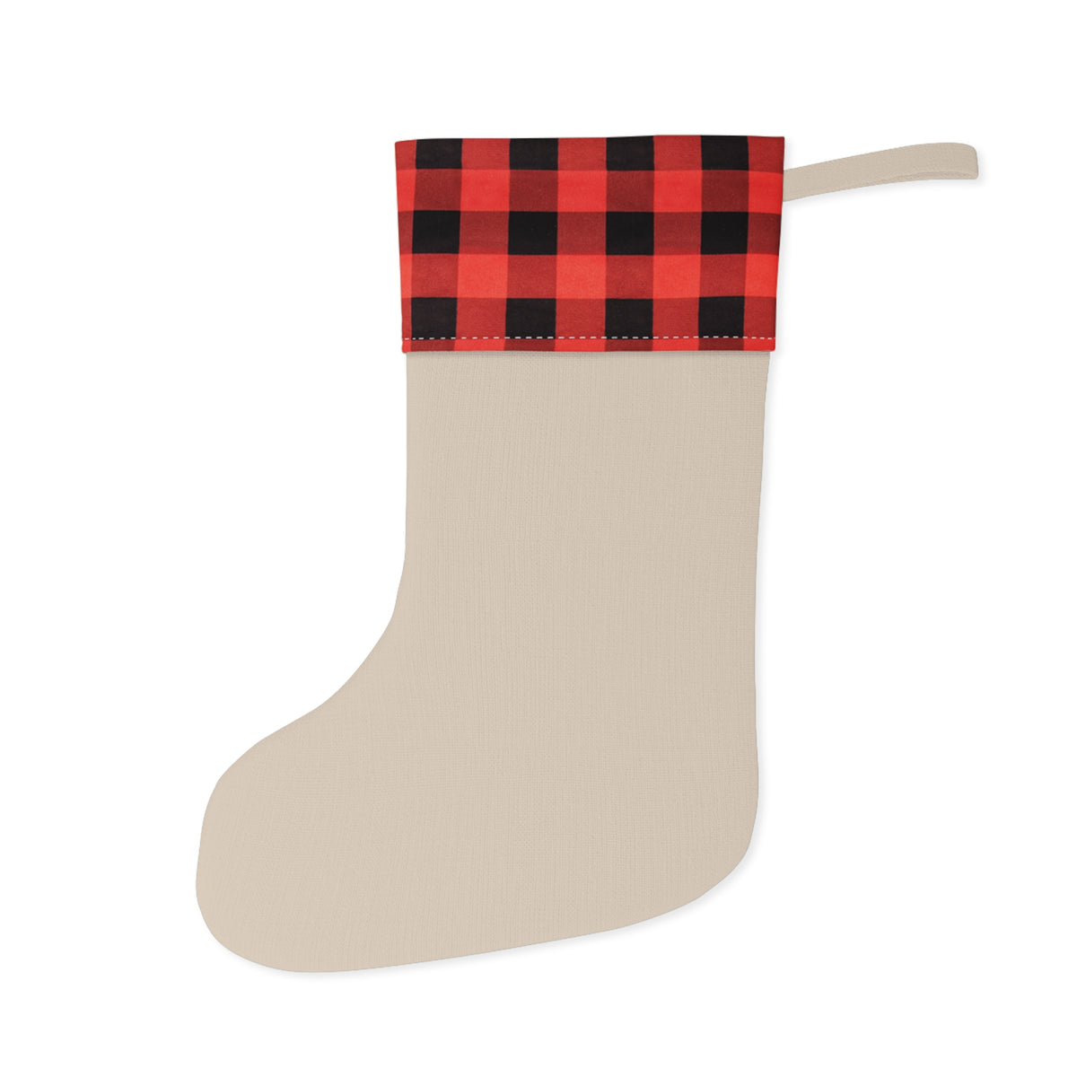Personalized Christmas Stocking with Name, Custom Family Stocking, Sage Green Pine Name Stocking, Plaid Cuff Holiday Stocking, Kids Gift