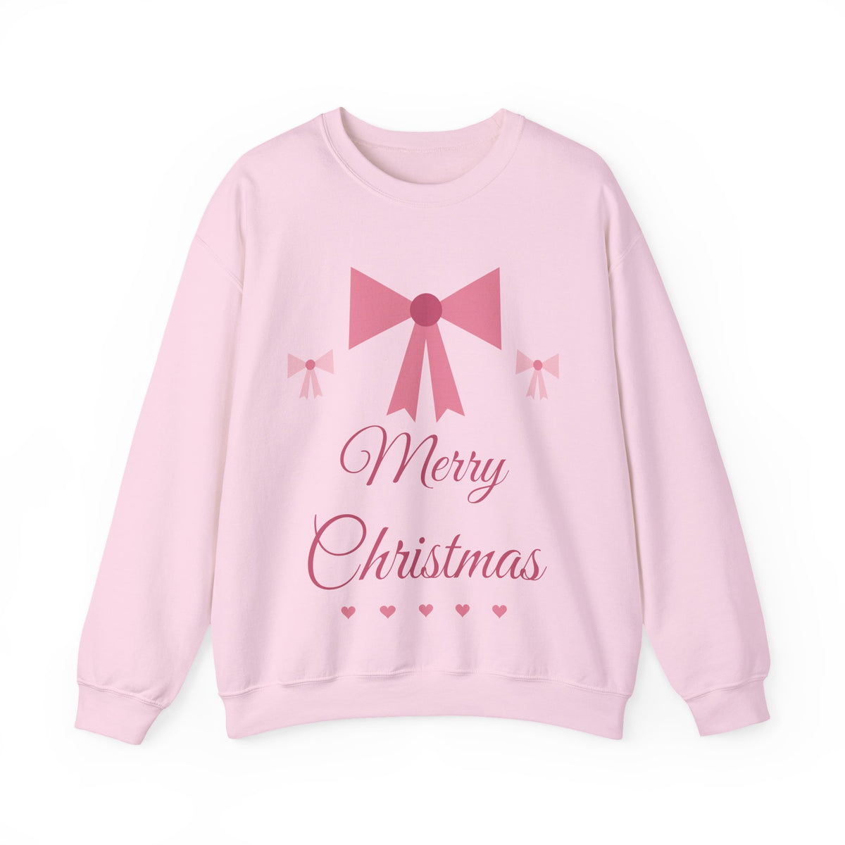 Coquette Bow Merry Christmas Sweatshirt, Pink Bow Holiday Crewneck, Girly Aesthetic Xmas Gift, Pink Christmas Mug