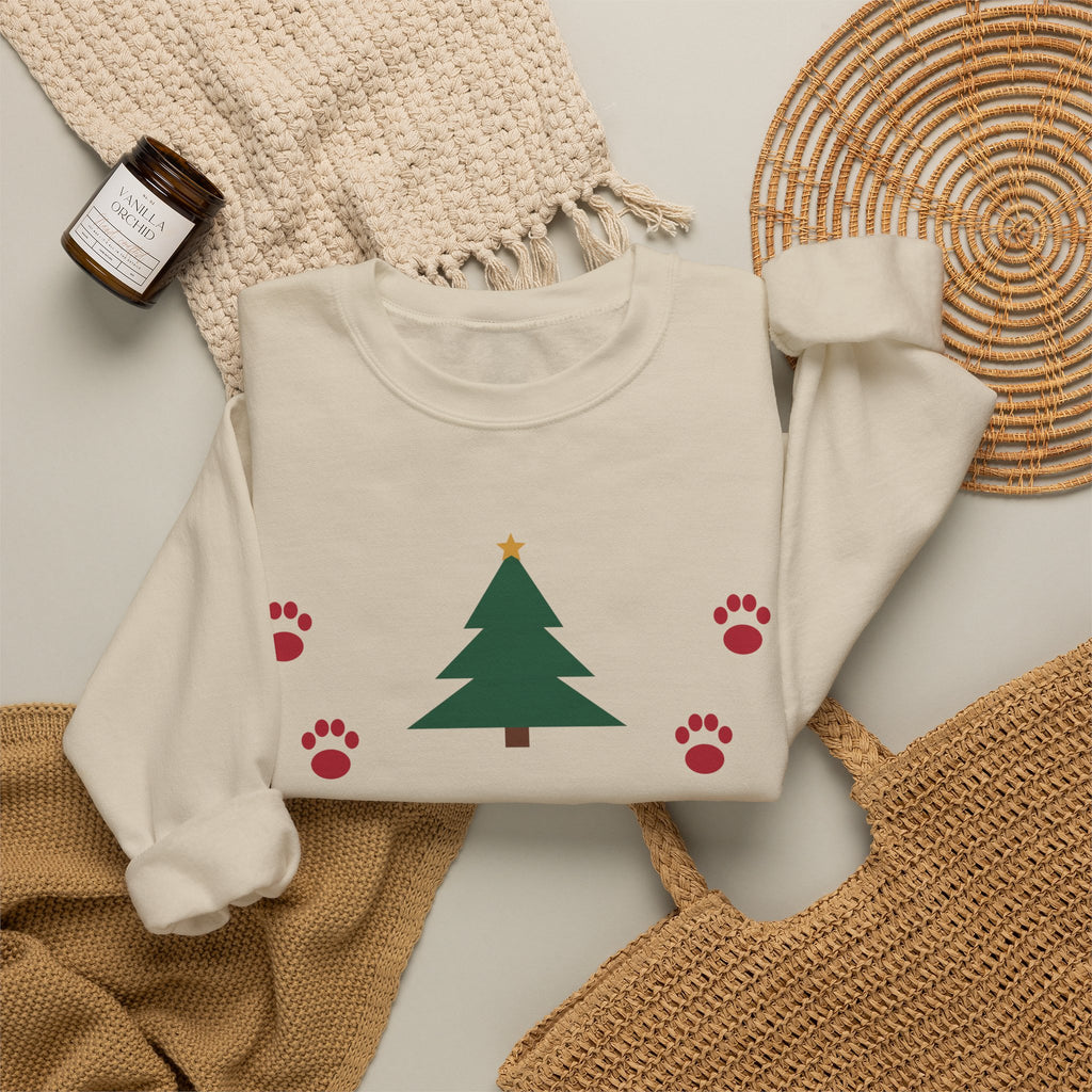 Sleigh All Day With My Dog dog lover paw print christmas sweatshirt design by Blackstar Creative, view 9
