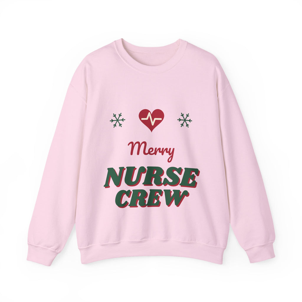 Merry Nurse Crew nurse christmas sweatshirt design by Blackstar Creative, view 3