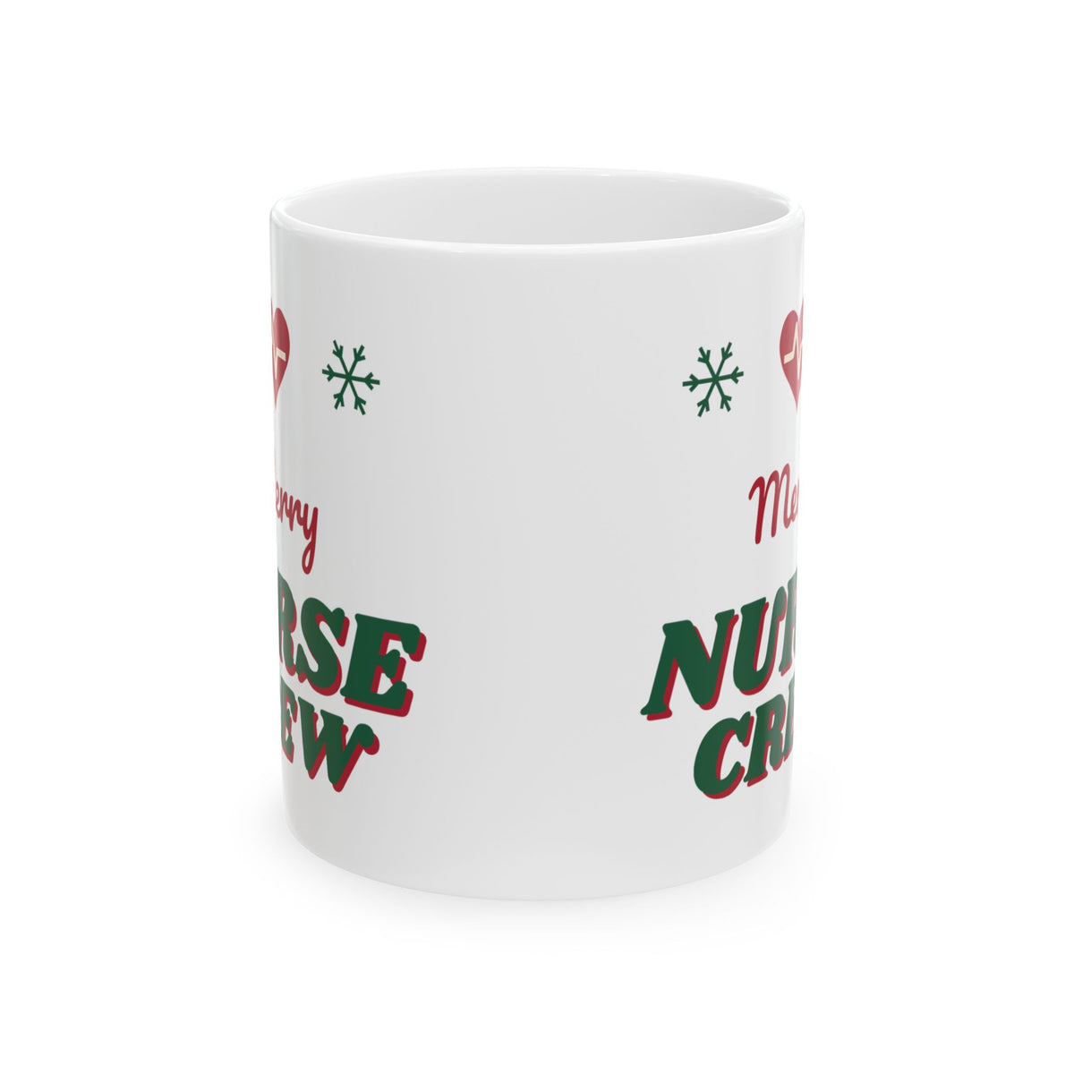 Merry Nurse Crew Christmas Mug, Nurse Holiday Mug, RN Christmas Gift, Nursing Team Matching Xmas Mug