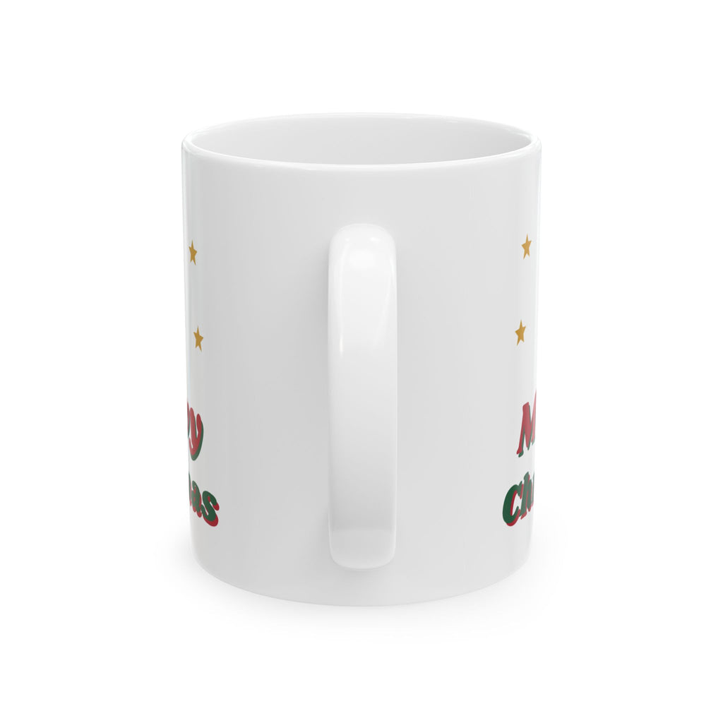 Meowy Christmas black cat santa hat mug design by Blackstar Creative, view 3