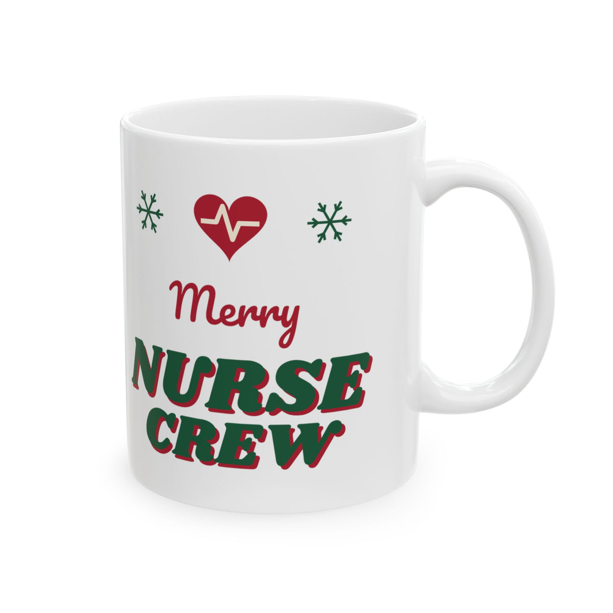 Merry Nurse Crew Christmas Mug, Nurse Holiday Mug, RN Christmas Gift, Nursing Team Matching Xmas Mug