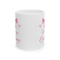 Coquette Bow Merry Christmas Mug, Pink Bow Holiday Mug, Girly Aesthetic Xmas Gift, Pink Christmas Mug