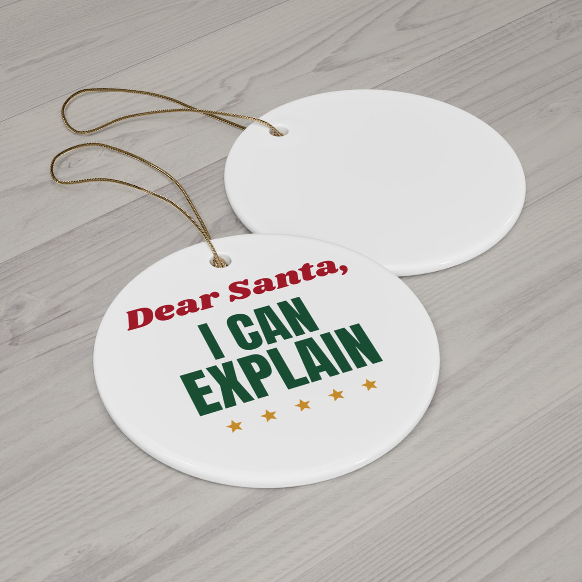 Dear Santa I Can Explain Funny Christmas Ornament, Naughty List Holiday Ornament, Funny Xmas Gift, Christmas Party Ornament