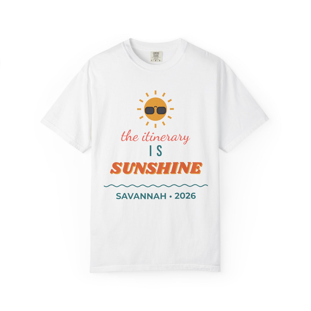 The Itinerary Is Sunshine Girls' Trip Shirt, Custom Destination & Year Beach Vacation Tee, Matching Weekend Shirts