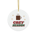 Cozy Season retro hot cocoa christmas ornament design by Blackstar Creative