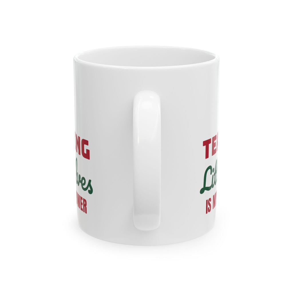 Teaching Little Elves teacher christmas mug design by Blackstar Creative, view 3