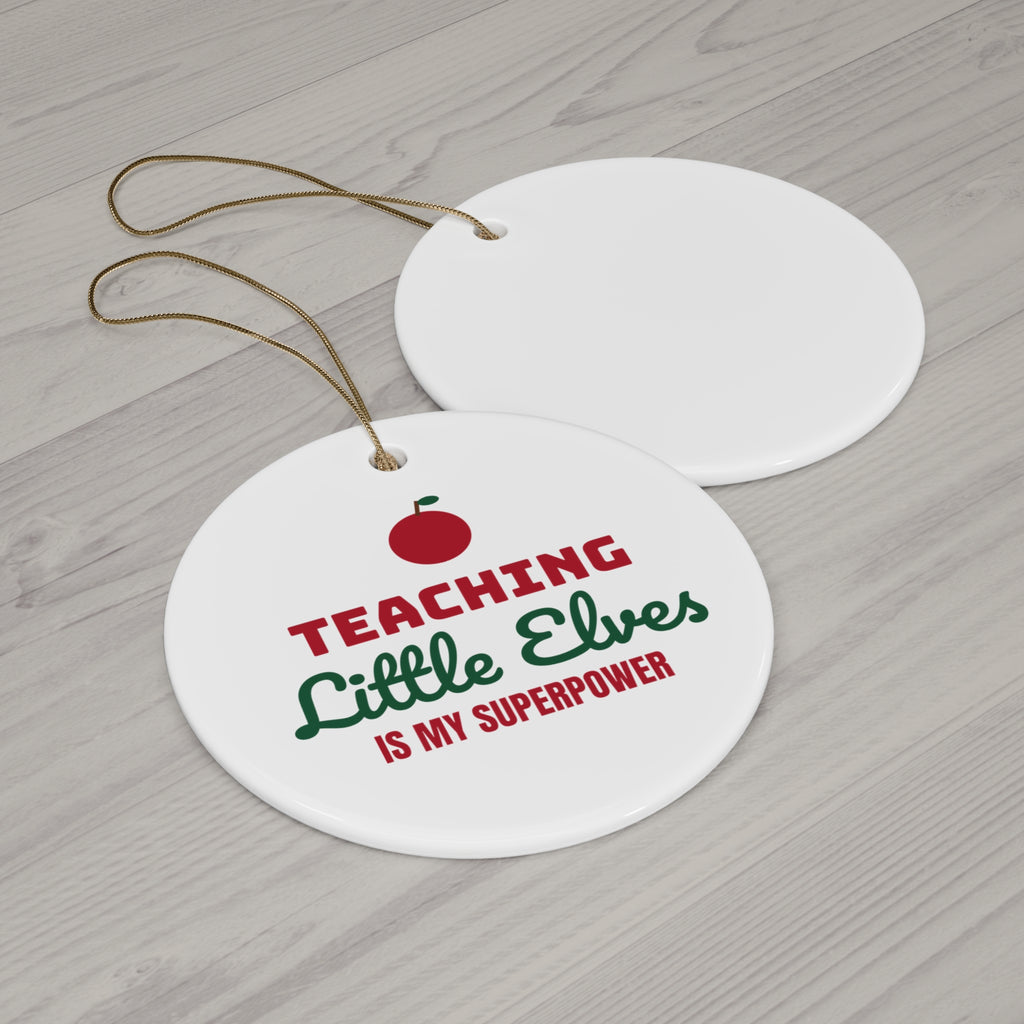 Teaching Little Elves teacher christmas ornament design by Blackstar Creative, view 2