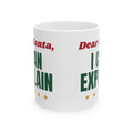 Dear Santa I Can Explain funny naughty list christmas mug design by Blackstar Creative