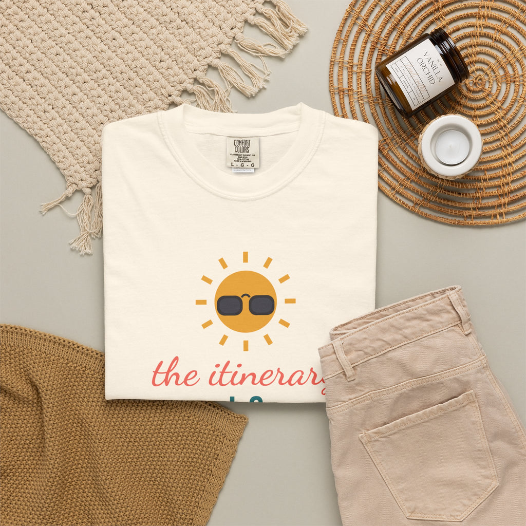 The Itinerary Is Sunshine Girls' Trip Shirt, Custom Destination & Year Beach Vacation Tee, Matching Weekend Shirts