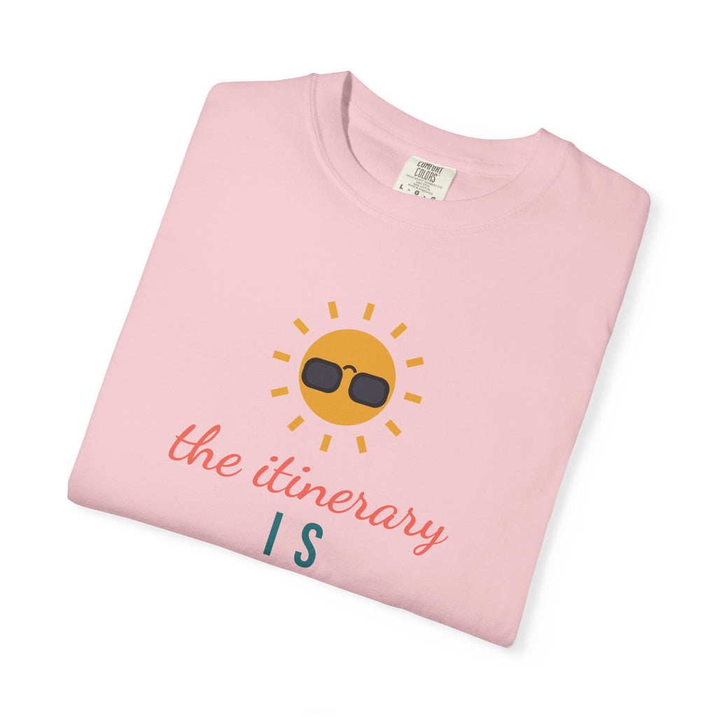 The Itinerary Is Sunshine Girls' Trip Shirt, Custom Destination & Year Beach Vacation Tee, Matching Weekend Shirts
