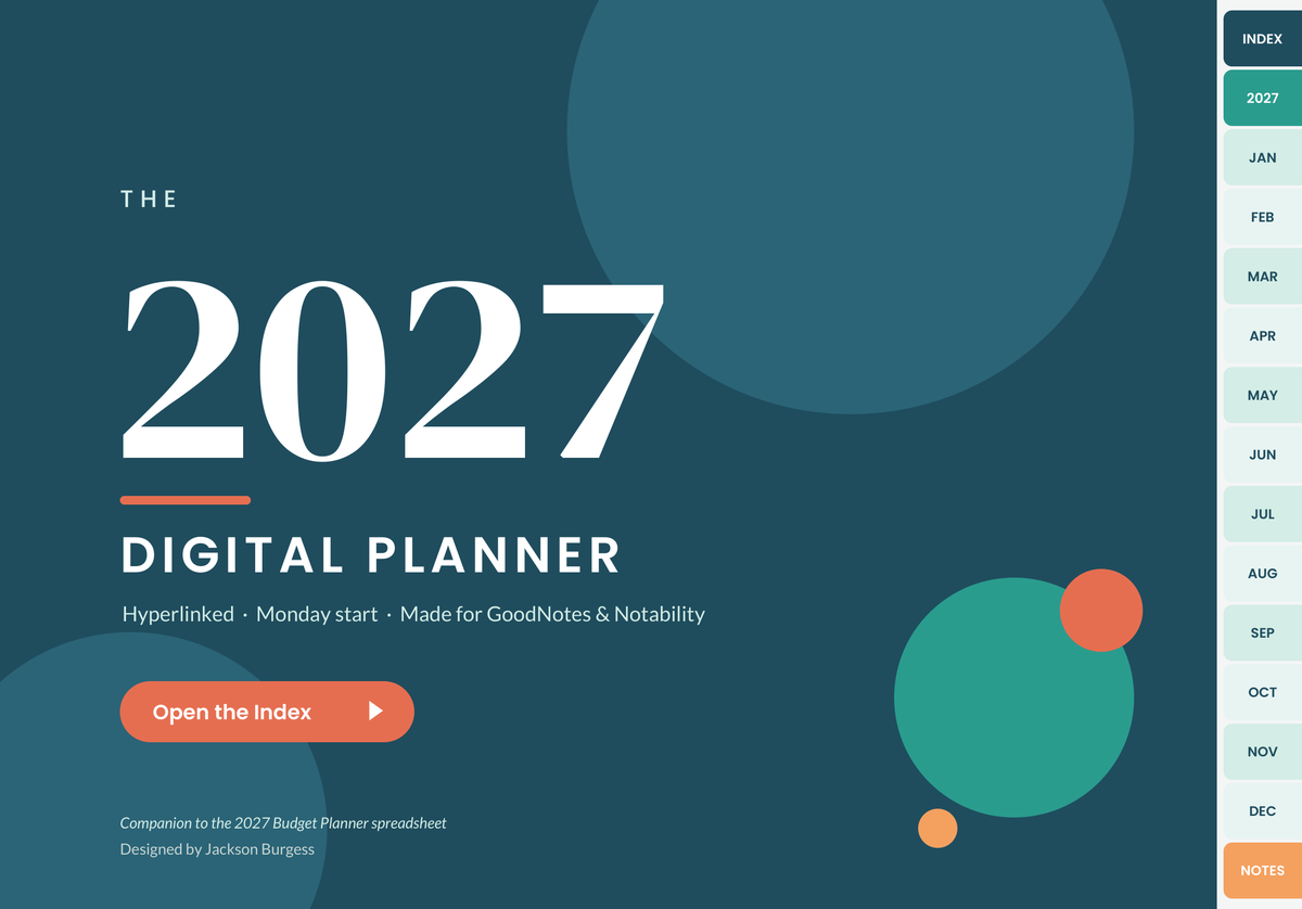 2027 Digital Planner cover page