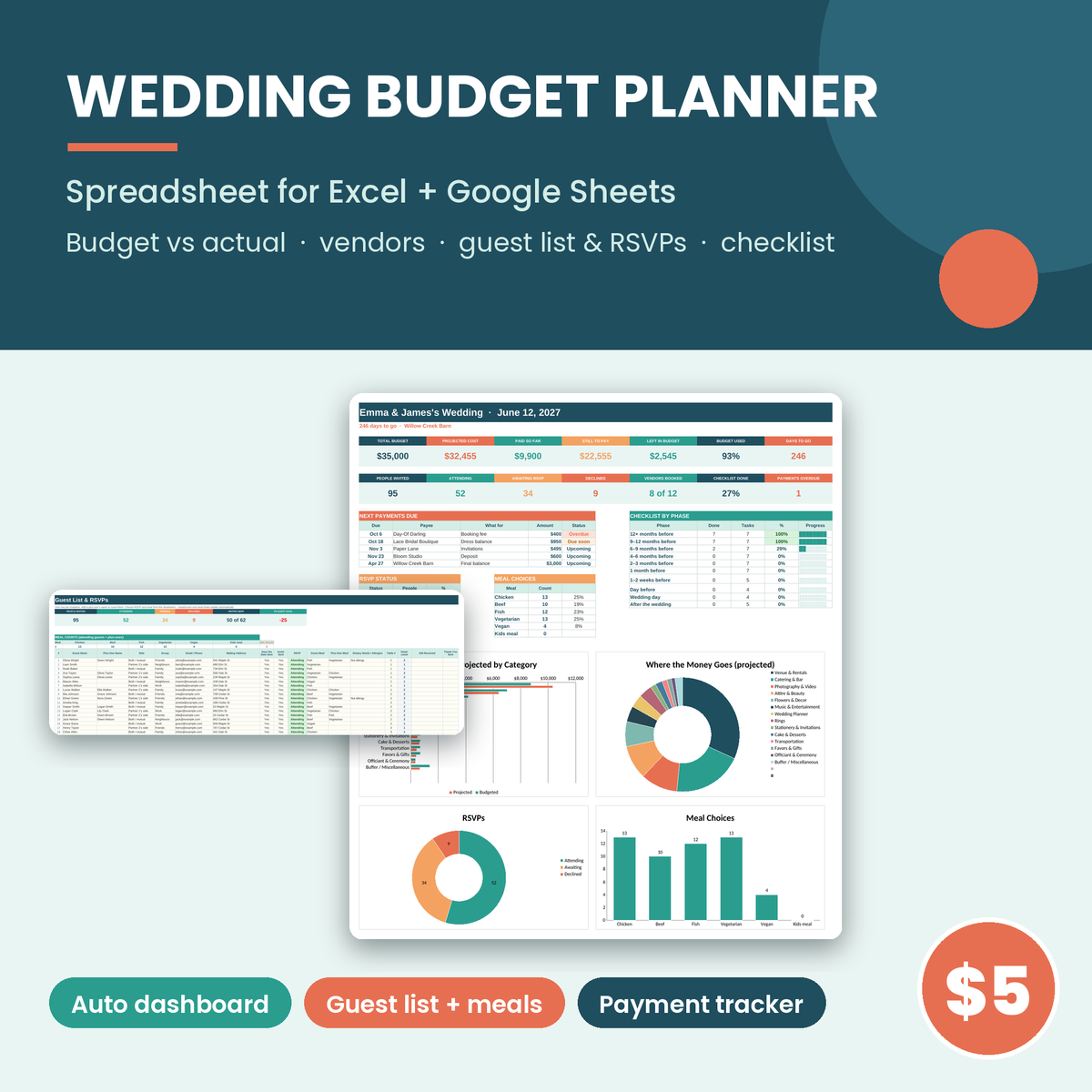 Wedding Budget Planner spreadsheet cover